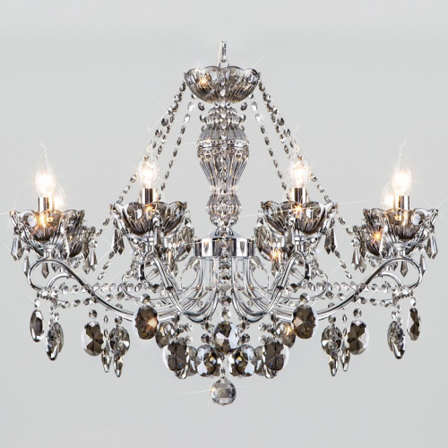 Потолочная люстра Eurosvet Teodore 10103/8 хром/дымчатый хрусталь Strotskis фото Потолочная люстра Eurosvet Teodore 10103/8 хром/дымчатый хрусталь Strotskis. Фото №1