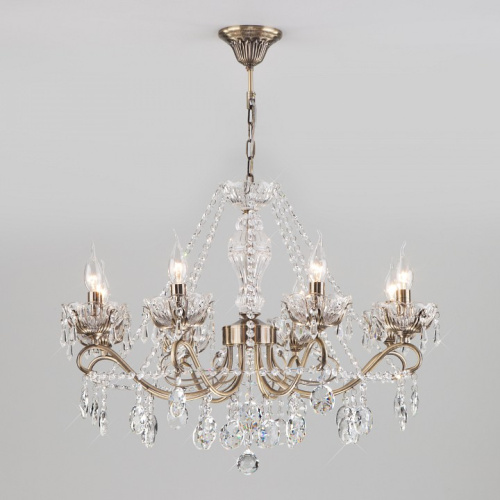 Потолочная люстра Eurosvet Teodore 10103/8 античная бронза/прозрачный хрусталь Strotskis. Фото №2