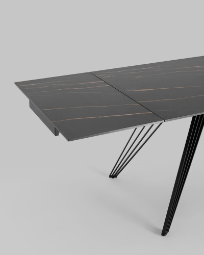 Стол обеденный Пандора раскладной 180-280*90 керамика темная. Фото №7