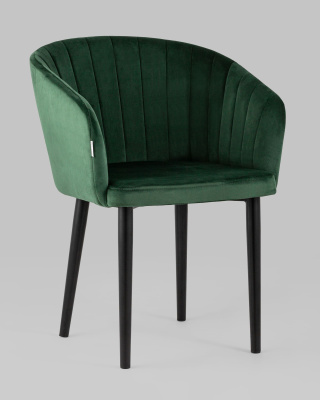 Стул с подлокотниками Нейтон велюр зеленый фото Стул с подлокотниками Нейтон велюр зеленый. Фото №3