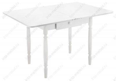 Стол деревянный Брентон с ящиком белый глянец фото Стол деревянный Брентон с ящиком белый глянец. Фото №2