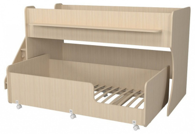 Кровать двухъярусная Р444-2, древесина коричневая светлая дуб фото Кровать двухъярусная Р444-2, древесина коричневая светлая дуб. Фото №3