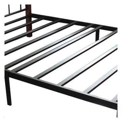 Кровать AT-8077 дерево гевея/металл, 90*200 см (Single bed), красный дуб/черный. Фото №2