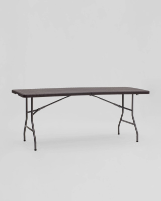 Стол складной чемодан пластиковый Кейт 180 коричневый. Фото